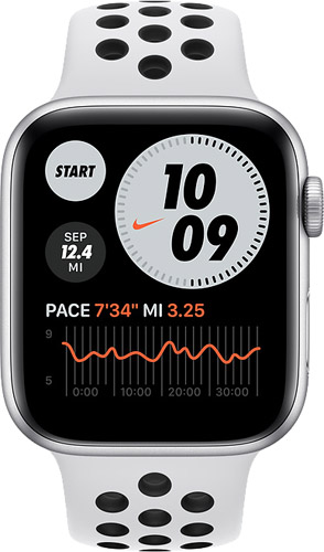 Apple Watch SE Nike GPS 44 mm MYYH2TU/A Gümüş Rengi Alüminyum Kasa ve Nike Spor Kordon Akıllı Saat