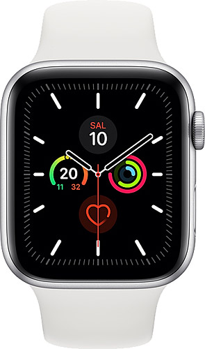 Apple Watch Series 5 GPS 44 mm MWVD2TU/A Gümüş Rengi Alüminyum Kasa ve Spor Kordon Akıllı Saat