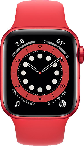 Apple Watch Series 6 GPS 44 mm M00M3TU/A Kırmızı Alüminyum Kasa ve Spor Kordon Akıllı Saat