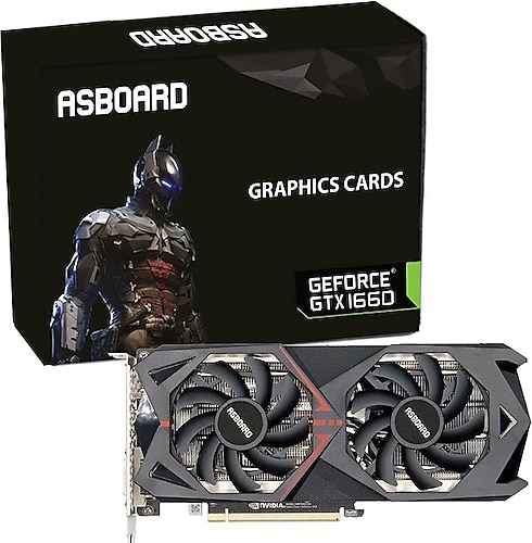 Asboard Nvidia GeForce GTX 1660 6GB DDR5 192Bit PCI-E 3.0 Ekran Kartı