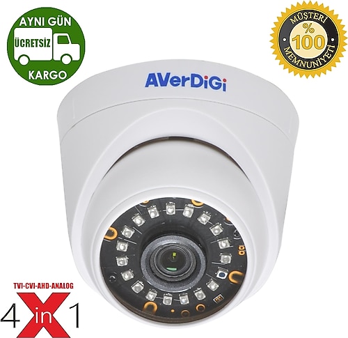 AVerDiGi AD-105D 2 MP 3.6 mm 18 Smd LED AHD Plastik Kasa Dome Güvenlik Kamerası