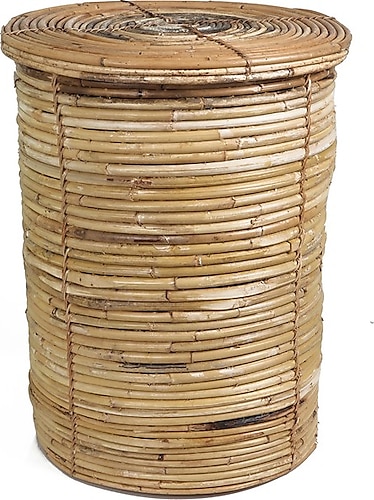 Kanca Ev Bambu Kapaklı Çamaşır Sepeti Küçük