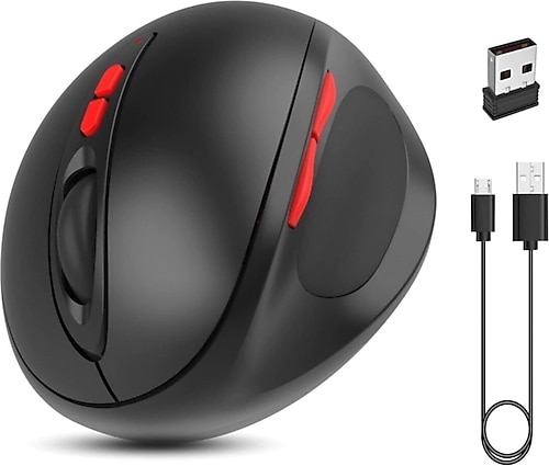 valkyrie Kablosuz 2.4g Şarjlı 7 Tuşlu 2400dpı Ergonomik Dikey Gaming Mouse
