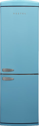 Vestel Retro NFK37001 Düş Mavisi No-Frost Kombi Tipi Buzdolabı