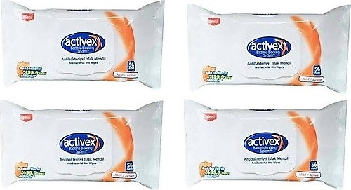 Activex Aktif Antibakteriyel 56 Yaprak 4'lü Paket Islak Mendil