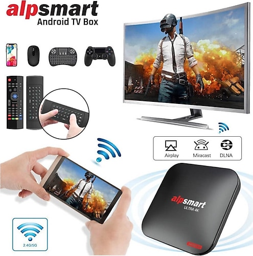 ALPSMART 4K-4GB Ram-32GB Hafıza Android TV BOX NETFLİX AS-565-X3
