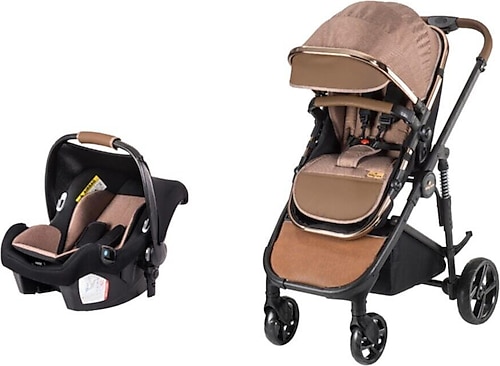 Baby Care Bc-410 Elantra Chrome Trio Travel Bebek Arabası Kahve ( N )