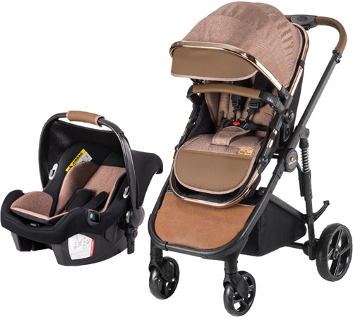 Baby Care BC410 Elantra Chrome Travel Sistem Bebek Arabası Kahverengi