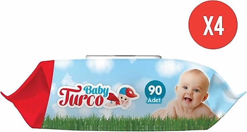 Baby Turco 90 Yaprak 4'lü Paket Islak Mendil