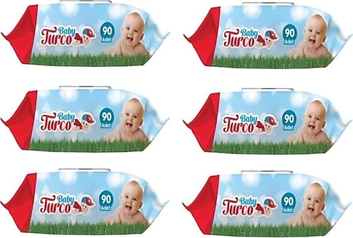 Baby Turco 90 Yaprak 6'lı Paket Islak Mendil