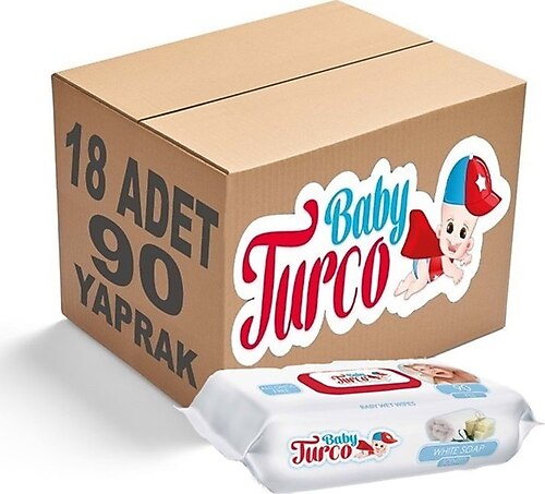 Baby Turco Beyaz Sabun Kokulu 90 Yaprak 18'li Paket Islak Mendil