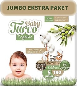Baby Turco Doğadan 5 Numara Junior 192'li Bebek Bezi