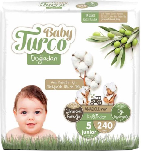 Baby Turco Doğadan 5 Numara Junıor 240'lı Bebek Bezi