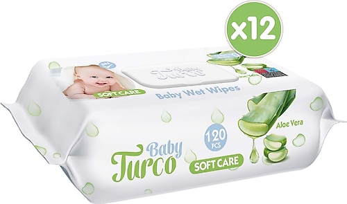 Baby Turco Softcare Aloe Vera 120 Yaprak 12'li Paket Islak Bebek Havlusu