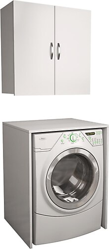 Banos Cd6 Çok Amaçlı Banyo Üst Dolaplı Çamaşır Makinesi Dolabı Takımı - Beyaz