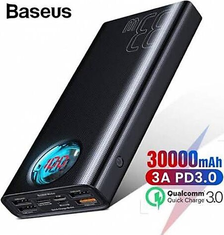 Baseus 33W 30000 Mah Powerbank Ultra Hızlı Dijital Gösterge PD3.0+QC3.0 İphone Samsung Powerbank