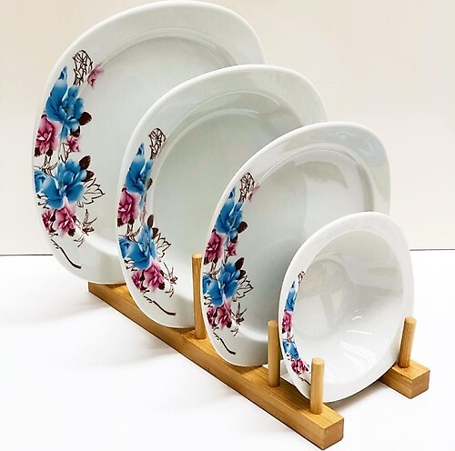 Beşdok Porselen Çiçekli Kare Yemek Takımı - Kütahya Porselen