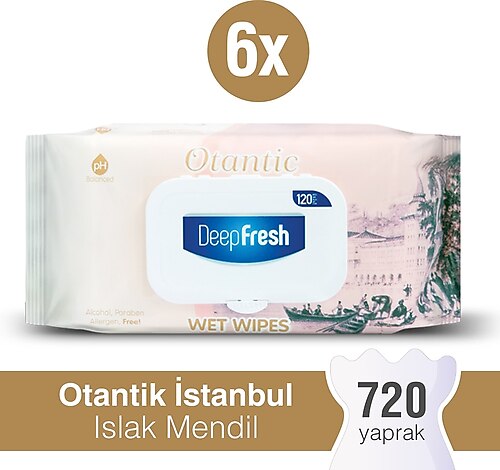 Deep Fresh İstanbul Otantik 120 Yaprak 6'lı Paket Islak Mendil