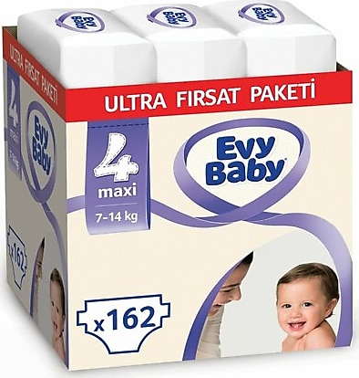 Evy Baby 4 Numara Maxi 162'li Ultra Fırsat Paketi Bebek Bezi