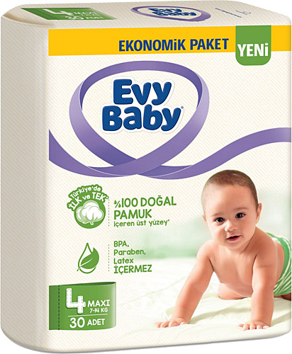 Evy Baby 4 Numara Maxi 30'lu Ekonomik Paket Bebek Bezi