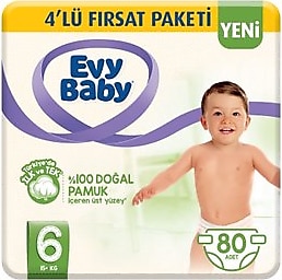 Evy Baby 6 Numara XL 20'li 4 Paket Bebek Bezi