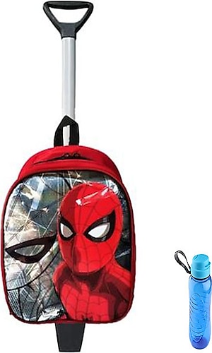 Hakan Çanta Çekçekli Spiderman Anaokulu Çantası - Örümcek Adam Kreş Çantası - Anasınıfı Okul Çantası + Suluk