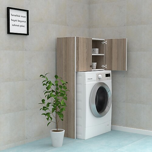 Kenzlife çamaşır makinesi dolabı yulia crd 130x066x40 banyo ofis
