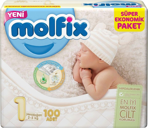 Molfix 1 Numara Yenidoğan 100'lü Fırsat Paketi Bebek Bezi