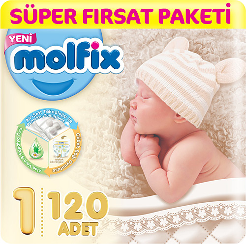 Molfix 1 Numara Yenidoğan 120'li Süper Fırsat Paketi Bebek Bezi