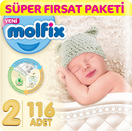 Molfix 2 Numara Mini 116'lı Süper Fırsat Paketi Bebek Bezi