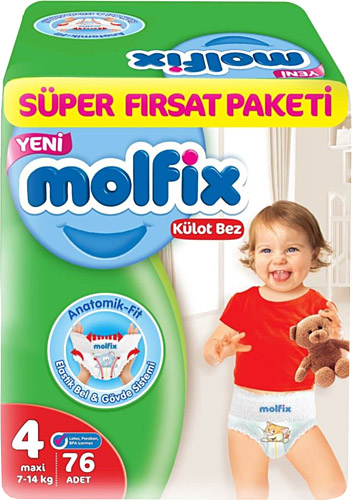 Molfix 4 Numara Maxi 76'lı Süper Fırsat Paketi Külot Bez
