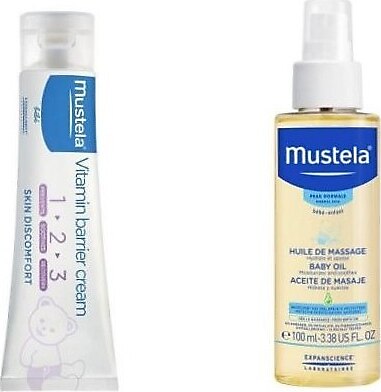 Mustela Baby Oil Masaj Yağı 100 ml ve Mustela Vitamin Barrier Cream 1.2.3 Pişik Kremi 100 ml
