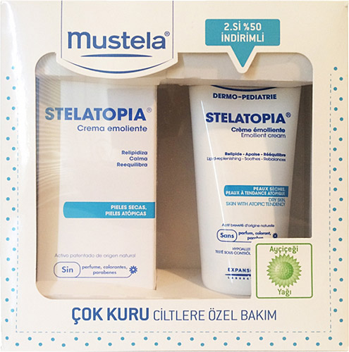 Mustela Stelatopia Emollient Cream 200 ml 2 Adet Bebek Bakım Kremi