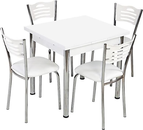 Mutfak Masası ve 4 Adet Sandalye Takımı Özel Ölçü 70x80 Açılır
