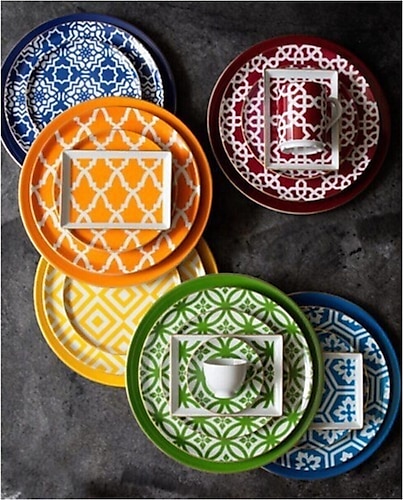 Porland Morocco Karma Renk 24 Parça 6 Kişilik Yemek Takımı