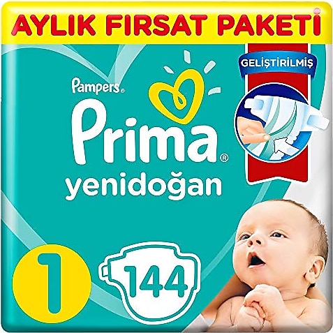 Prima Aktif Bebek 1 Numara Yenidoğan 48'li 3 Paket Bebek Bezi