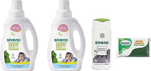 Siveno Baby Doğal Çamaşır Sabunu 2 adet 750ml Şampuan 50ml