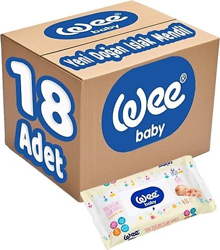 Wee Baby 768 Yenidoğan 40 Yaprak 18'li Paket Islak Mendil