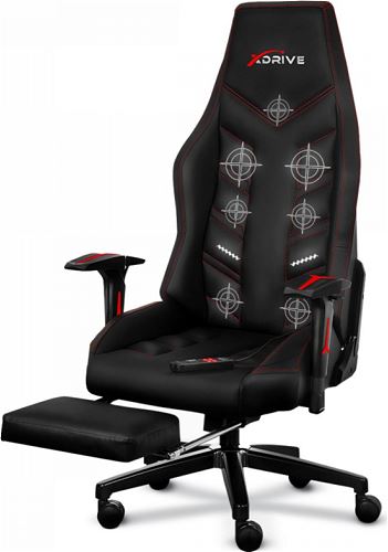 xDrive FIRTINA Massage Foot Extension Proffessional Gaming Chair Black/Black